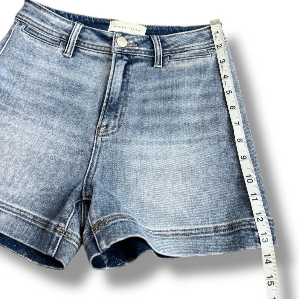 Risen High Rise Front Welt Pocket Denim Short RDS6245 Summer Flat Women’s Size S - Picture 6 of 11